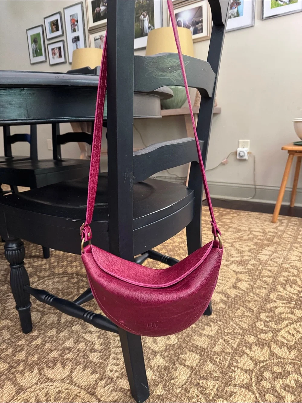 Portland Leather Crescent Crossbody in Berry - Picture 1 of 5